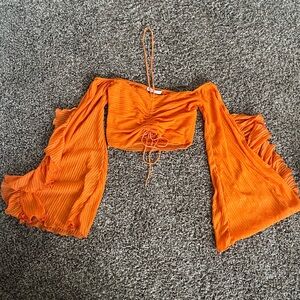 Zara Cropped Off Shoulder Halter Top